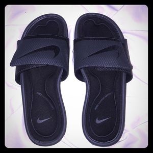 Grey & Black Nike Slides
